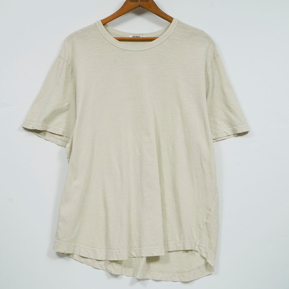 Buck Mason T-Shirt XXL Made in Los Angeles USA 100% Cotton Off White 24x27